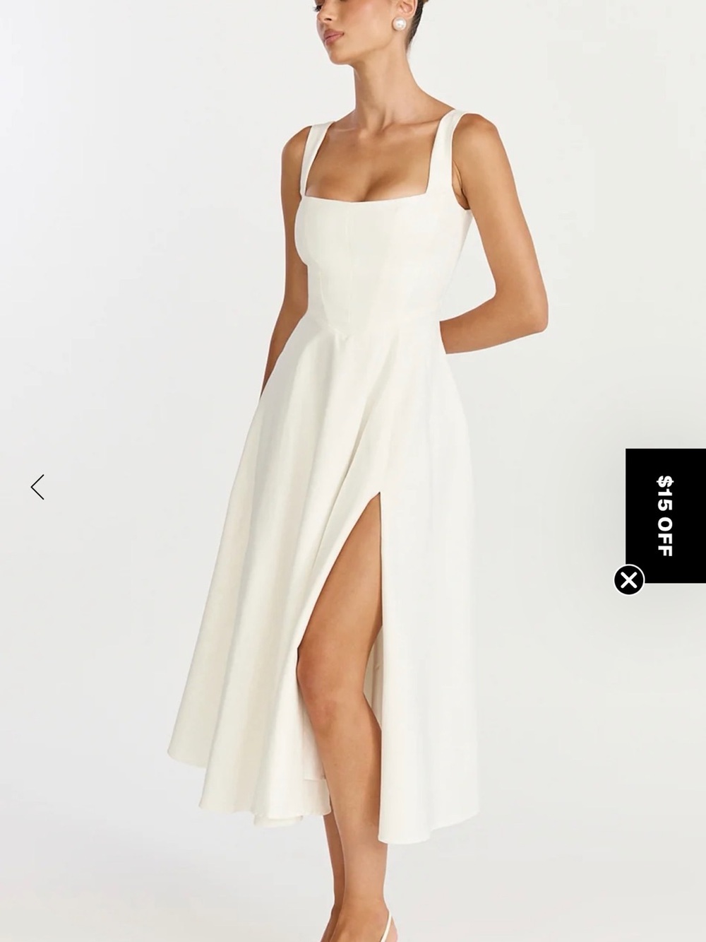 Showpo Bernie Square-Neck Midi Dress with Side Slit